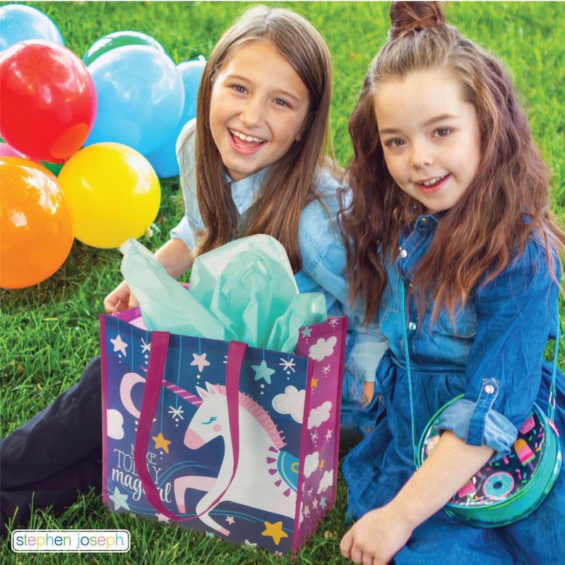 Stephen Joseph, Large Recycled Gift Bag with Handles, Kids, Reusable, Birthday Party Gift Bag, Shopping Bag - Image 2